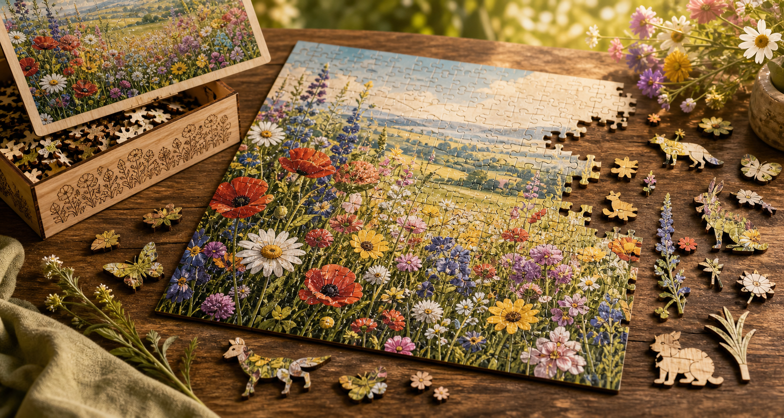 Wildflower Meadow Wooden Jigsaw Puzzle Review: Why It Ranks Among the Best Wooden Model Kits for Adults