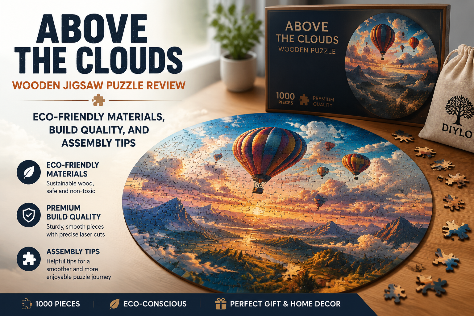 Above the Clouds Wooden Jigsaw Puzzle Review: Eco-Friendly Materials, Build Quality, and Assembly Tips