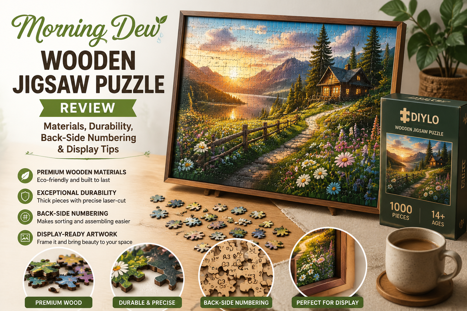 Morning Dew Wooden Jigsaw Puzzle Review: Materials, Durability, Back-Side Numbering and Display Tips