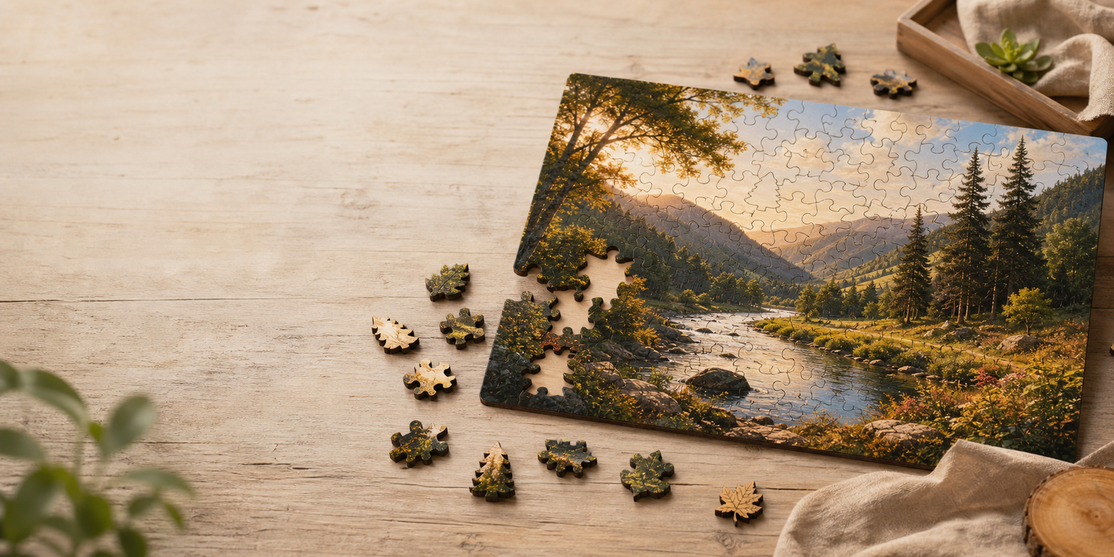 Deluxe Jigsaw Puzzles: Why the River Valley Wooden Jigsaw Puzzle Elevates Jigsaw a Picture Assembly, Display, and Eco Quality