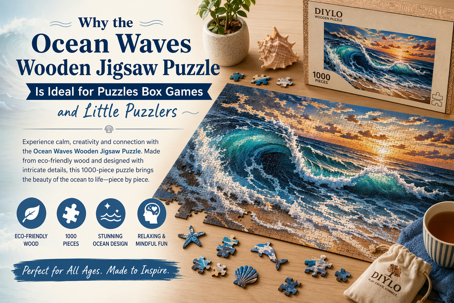 Why the Ocean Waves Wooden Jigsaw Puzzle Is Ideal for Puzzles Box Games and Little Puzzlers