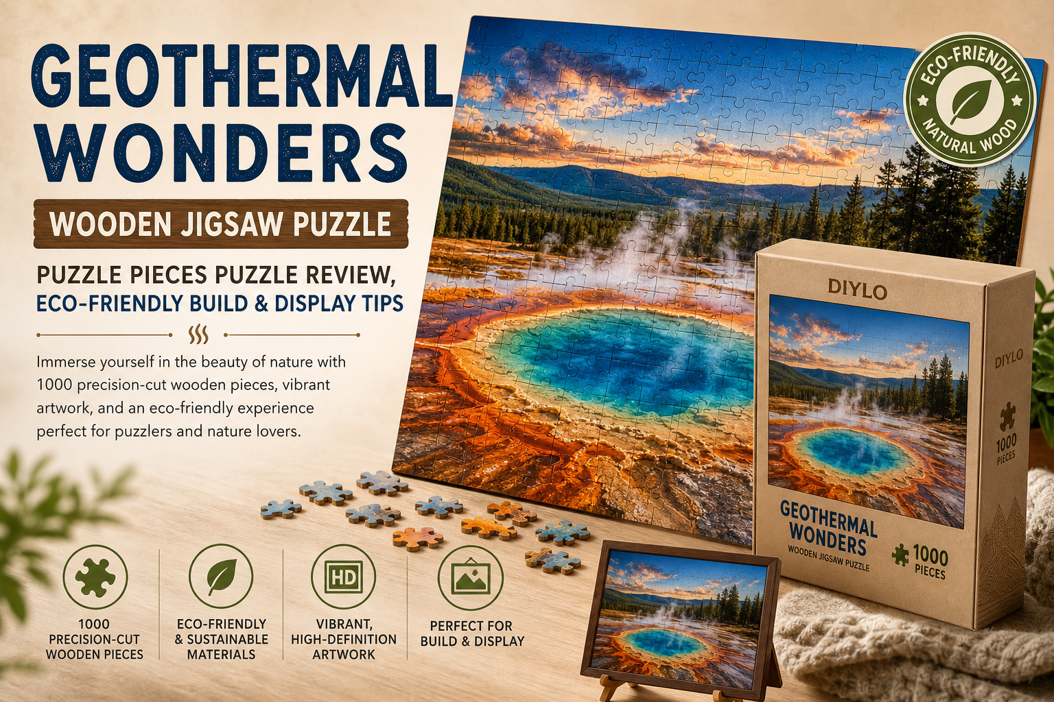 Geothermal Wonders Wooden Jigsaw Puzzle: Puzzle Pieces Puzzle Review, Eco-Friendly Build & Display Tips