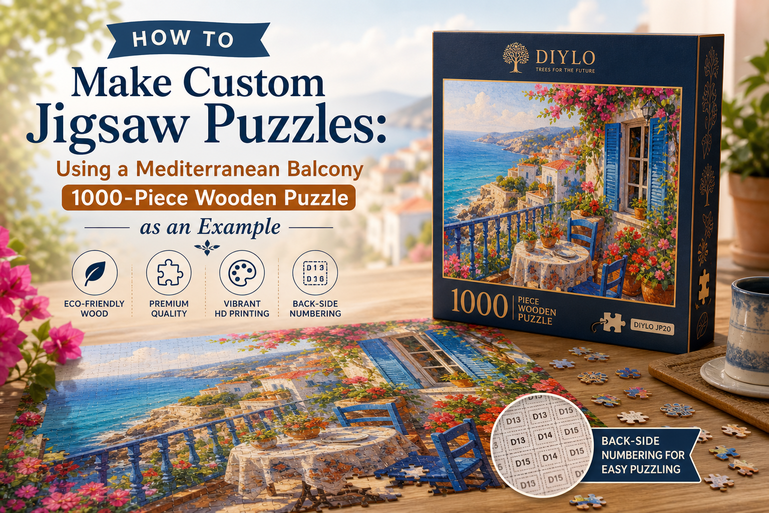 How to Make Custom Jigsaw Puzzles: Using a Mediterranean Balcony 1000‑Piece Wooden Puzzle as an Example